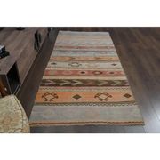 70's Vintage Oushak Handmade Wool Orange Kilim Runner Rug 116x283