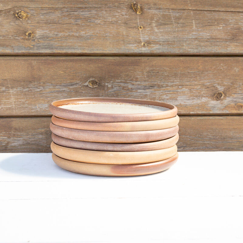 6 flat stoneware plates Roger Jacques Saint Amand