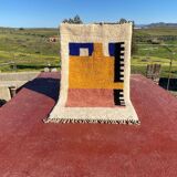 Beniouarain Berber rug, colourful design, 250x150 cm, thick wool, handmade.