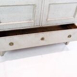 Glass Cabinet From The Gustavian Period Painted In Grey From 1810s