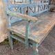 Indian bench in blue lacquered teak