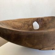Coupe centre de table XxXL en bois de noyer creusé 1960 monoxyle