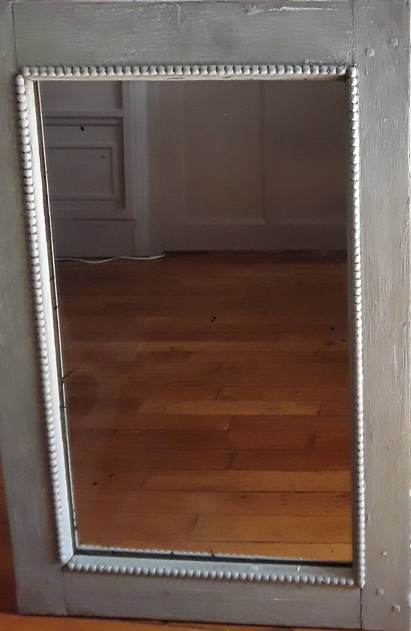 19th century wooden beaded mirror