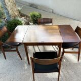 Danish extendable dining table and games table in Rio rosewood, 1960.