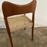 4 Chaises Danoises en Teck et Cordage par Arne et Hovmand Olsen 1960