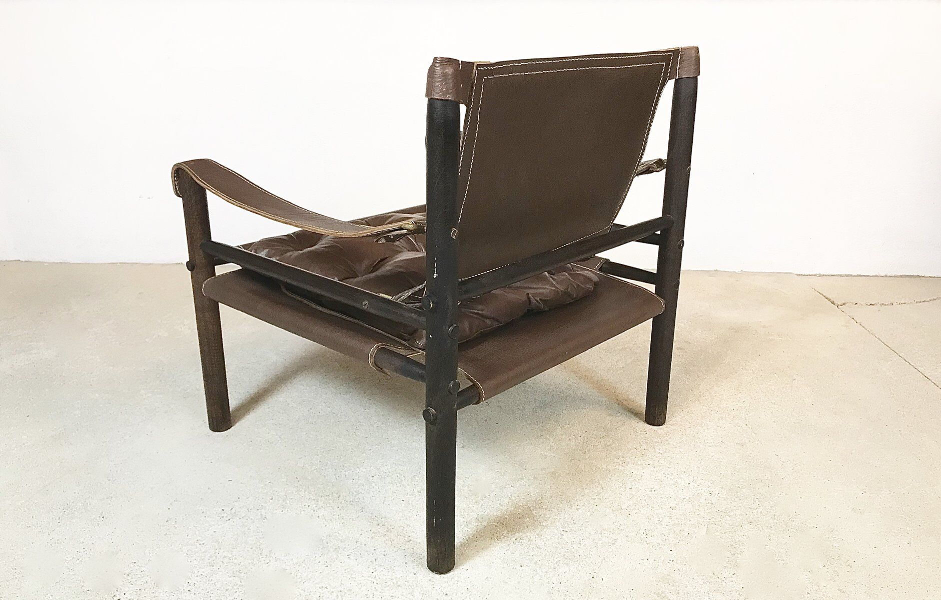 Model Sirocco leather safari chair by Arne Norell, 1960s