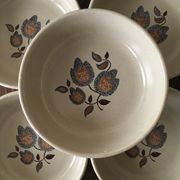 Salad bowl and 5 assorted hollow plates St-Amand Sologne