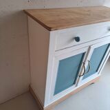 Small old sideboard painted blue and white