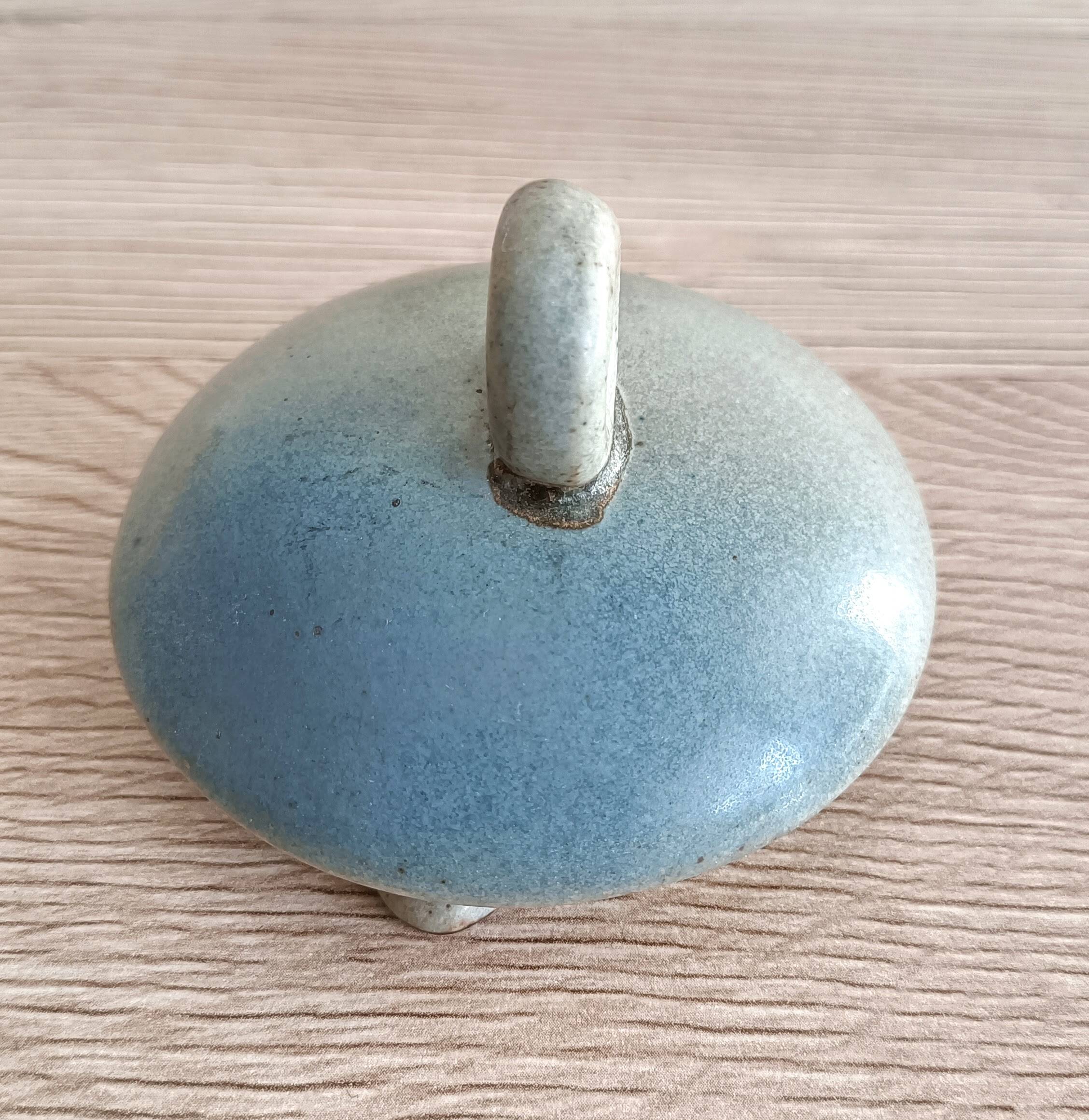 Japanese owl teapot in vintage stoneware