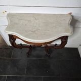 Console galbée ancienne style Louis XV en noyer