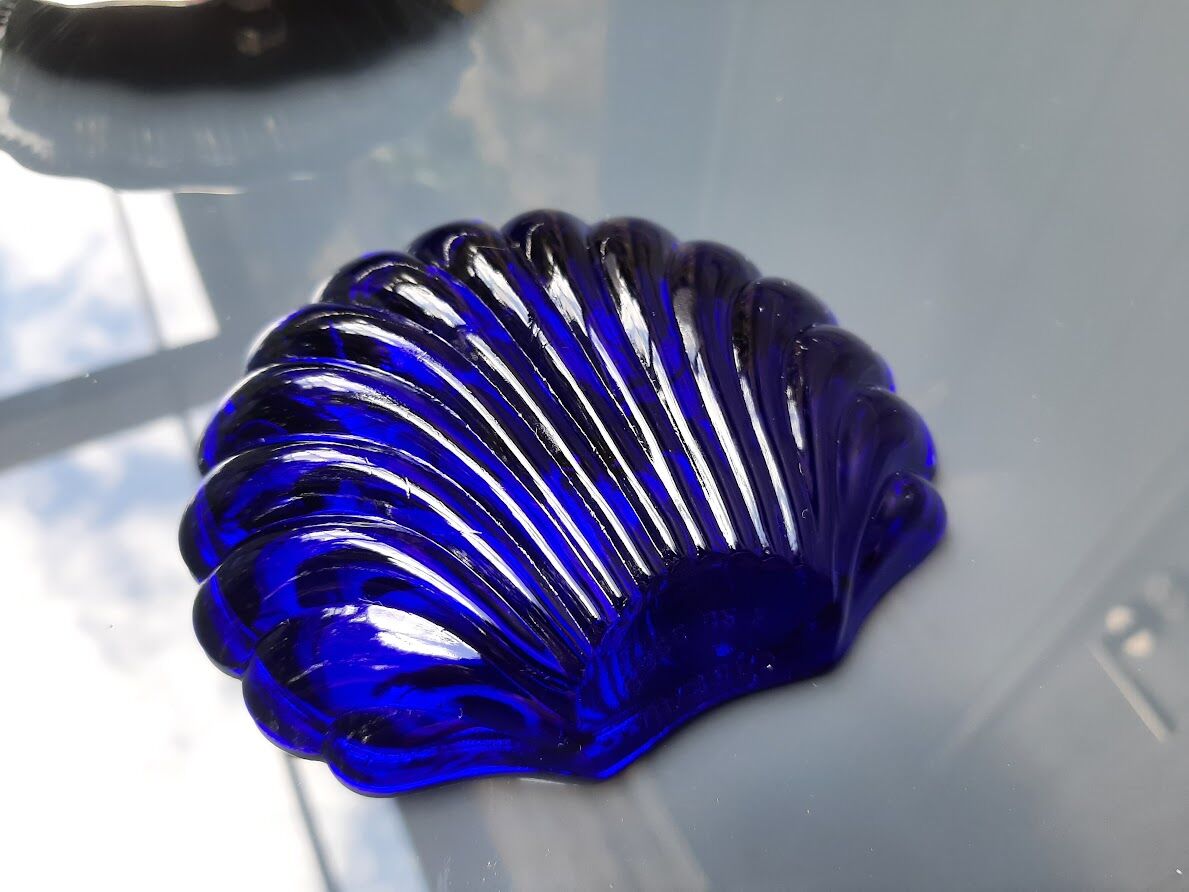 Blue cobalt butter dish