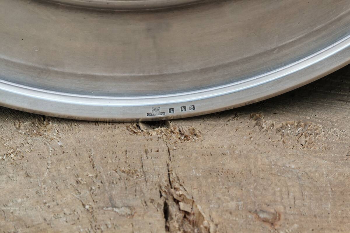 Circular plate Christofle in silver-plated metal