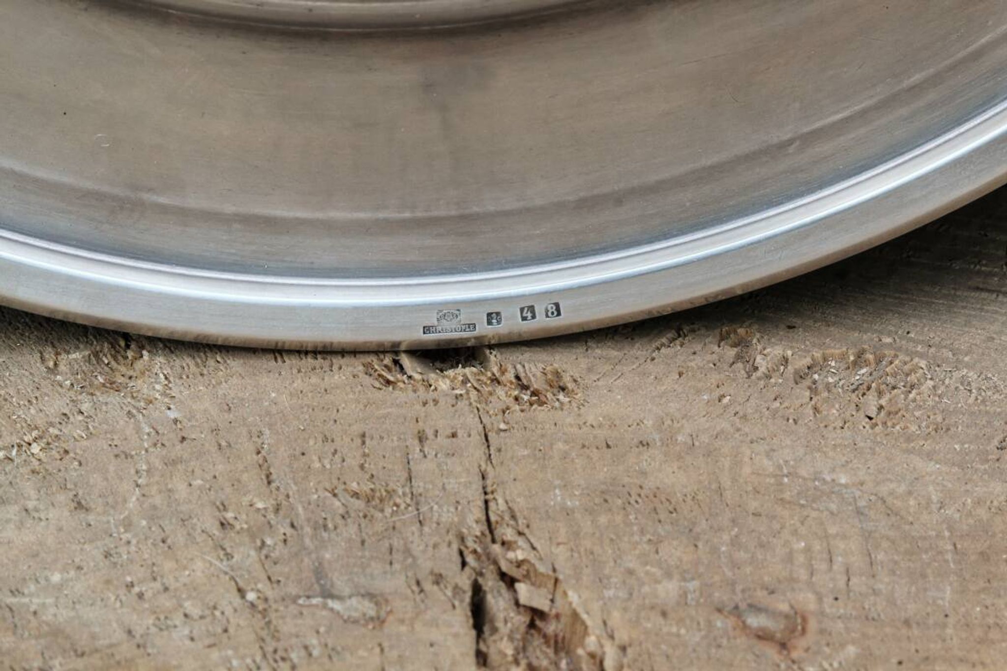 Circular plate Christofle in silver-plated metal
