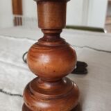 Turned wooden table lamp