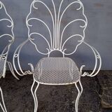 Pair of solid iron garden armchairs ep 1950