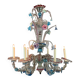 Venetian Rezzonico chandelier in multicoloured Venetian glass circa 1900