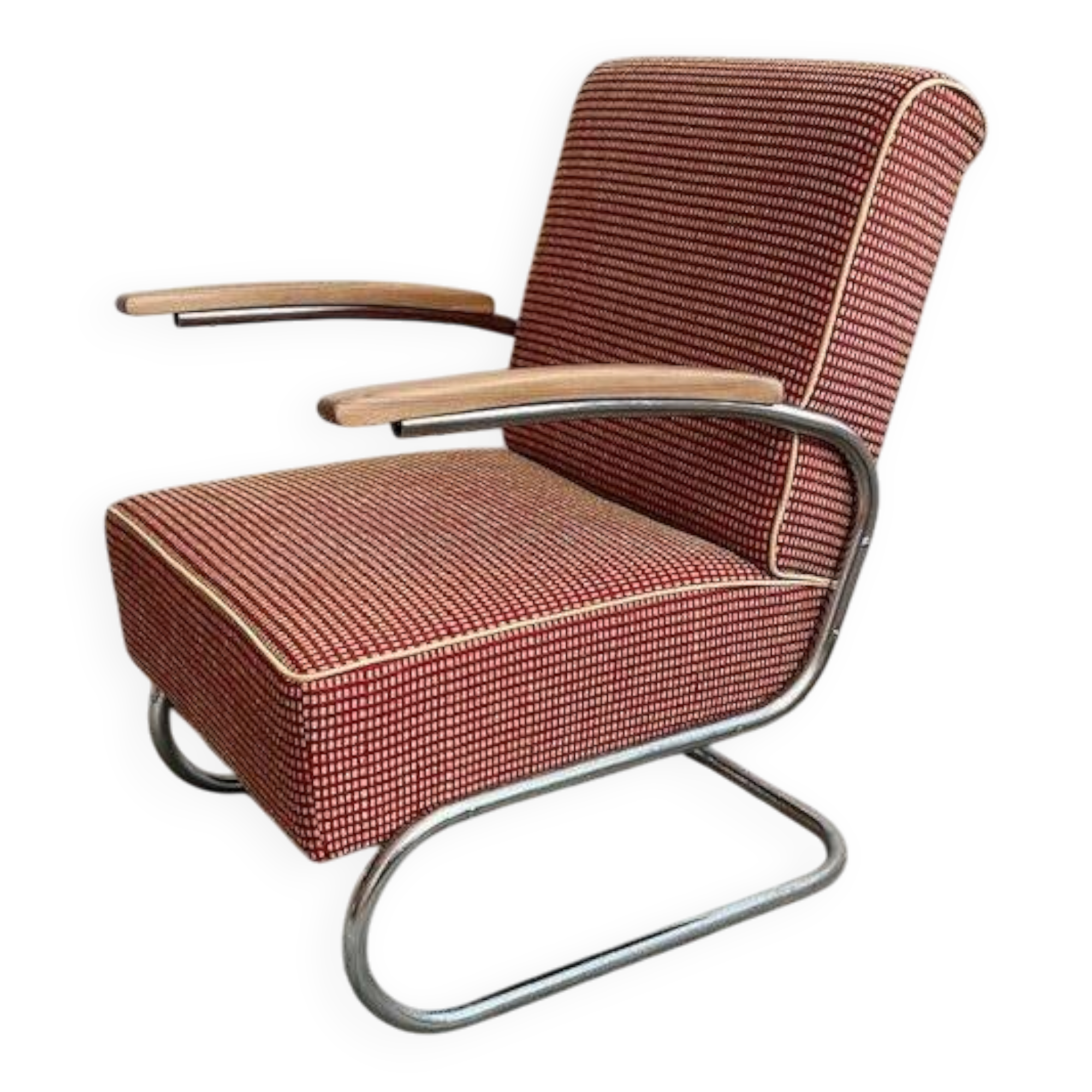 Cantilever Tubular Steel Armchair FN24 by Mücke-Melder, 1940-50s