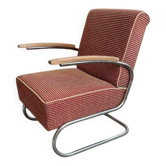 Fauteuil en acier tubulaire en porte-à-faux FN24 par Mücke-Melder, années 1940-1950.