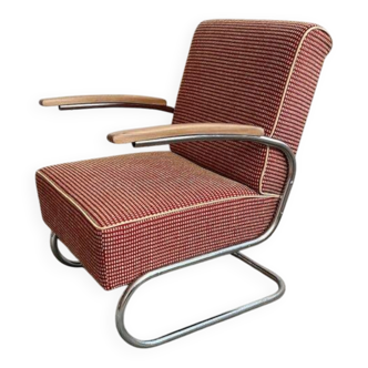 Cantilever Tubular Steel Armchair FN24 by Mücke-Melder, 1940-50s