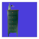 Chiffonnier 5 tiroirs relooké vert sapin et bois brut