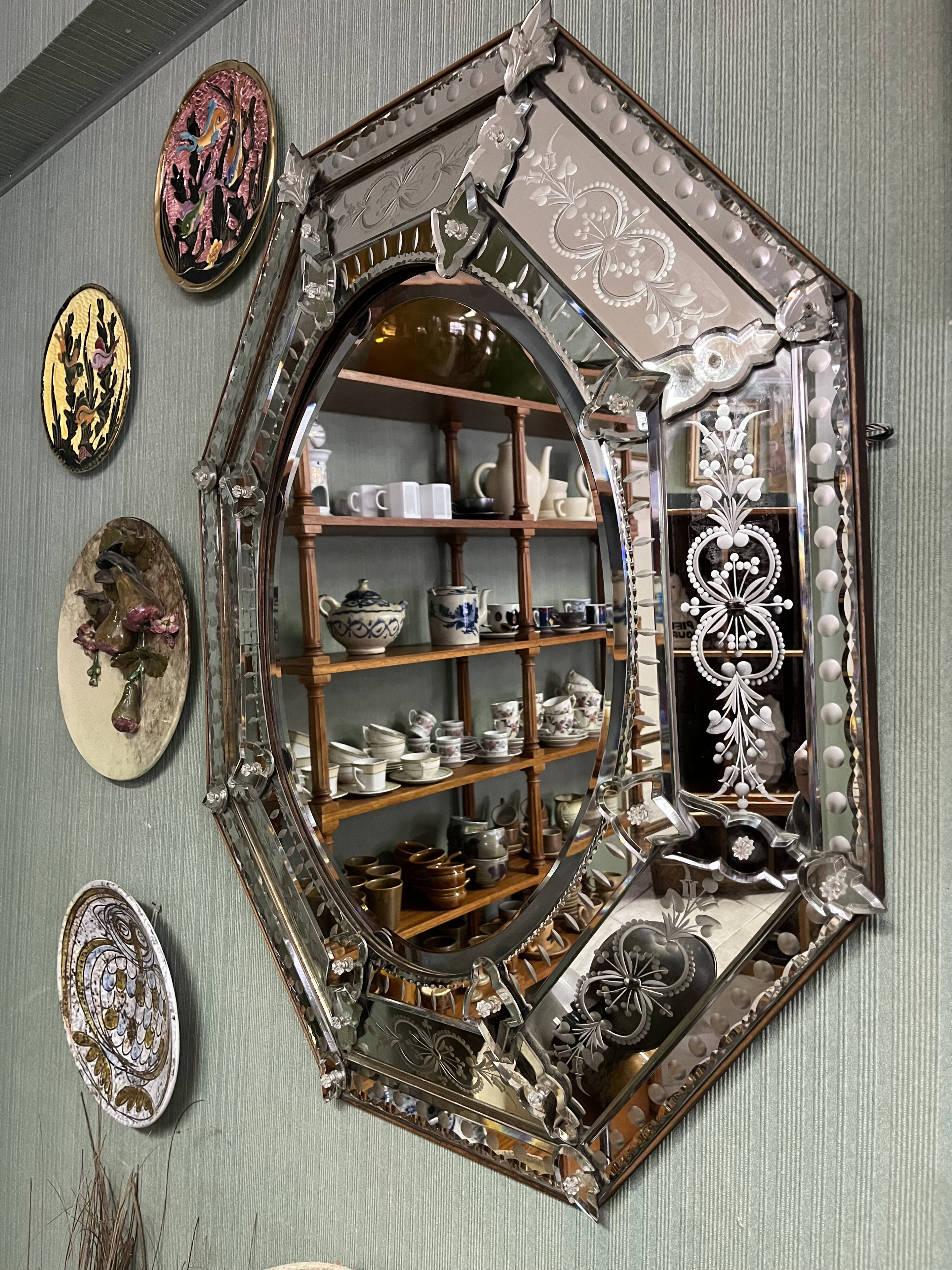 Antique Venetian mirror 86cm x 70cm