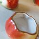 Vintage French Liquor Set by Lucien Michelaud for Limoges, apple shaped