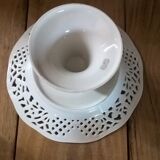 Présentoir à gâteaux schumann violette Plat en porcelaine liseré doré ancien