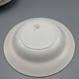 12 hollow porcelain plates, floral decoration and golden ledé - ∅: 23cm