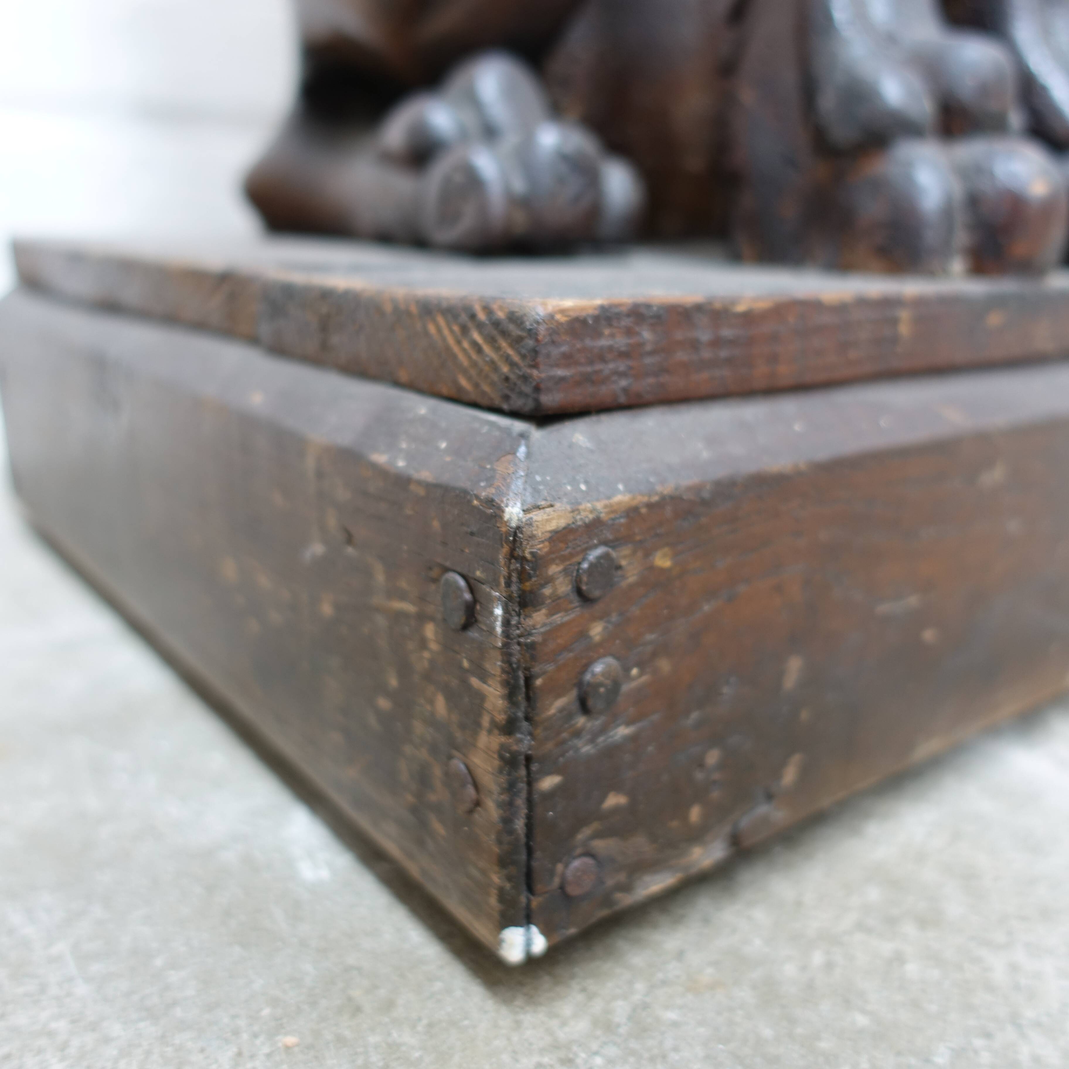 Antique Asian side table with Pixiu