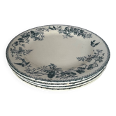 4 assiettes plates en terre de fer Samaritaine