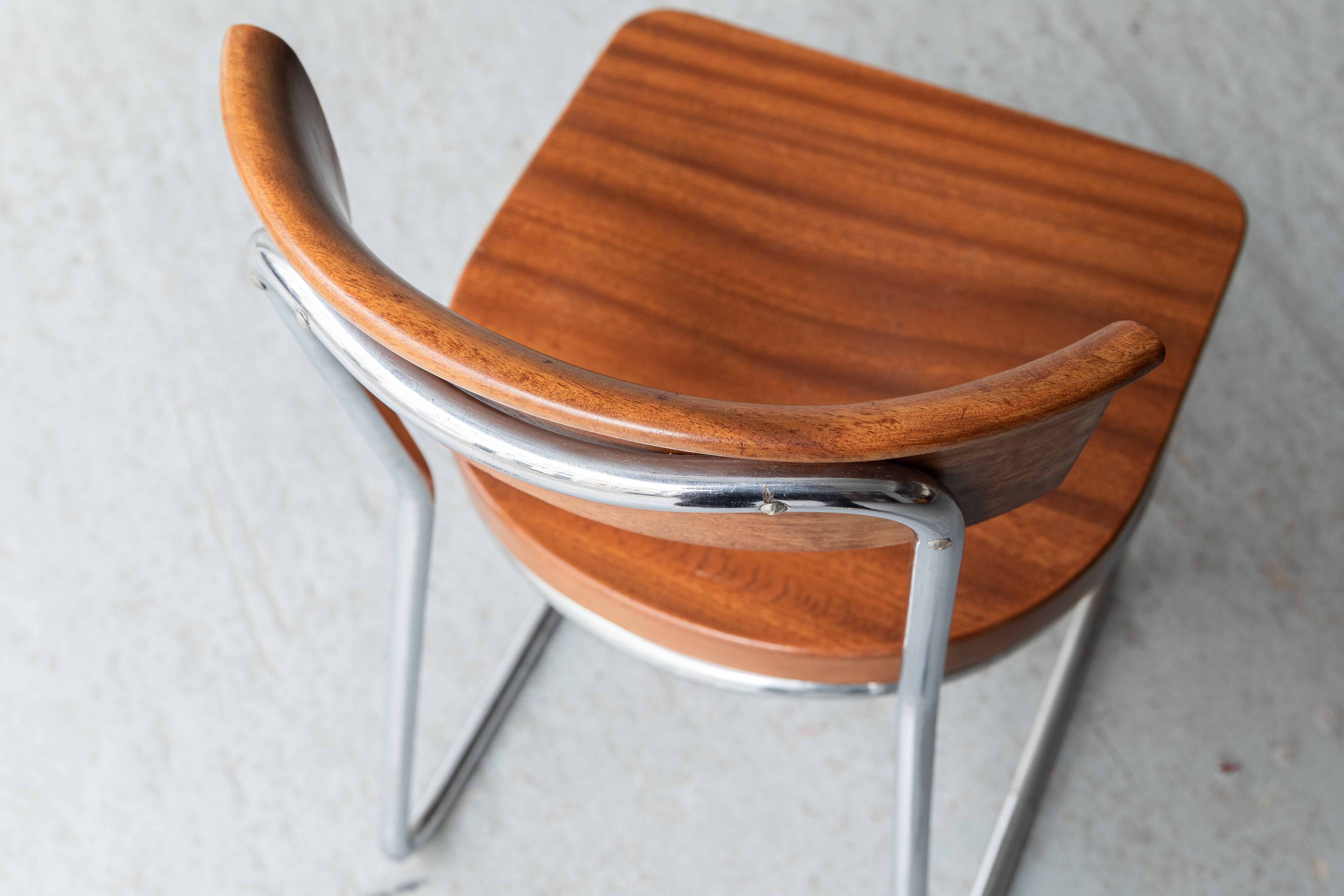 Set of 4 'B257' dining chairs by Emile Guillot, 1920s