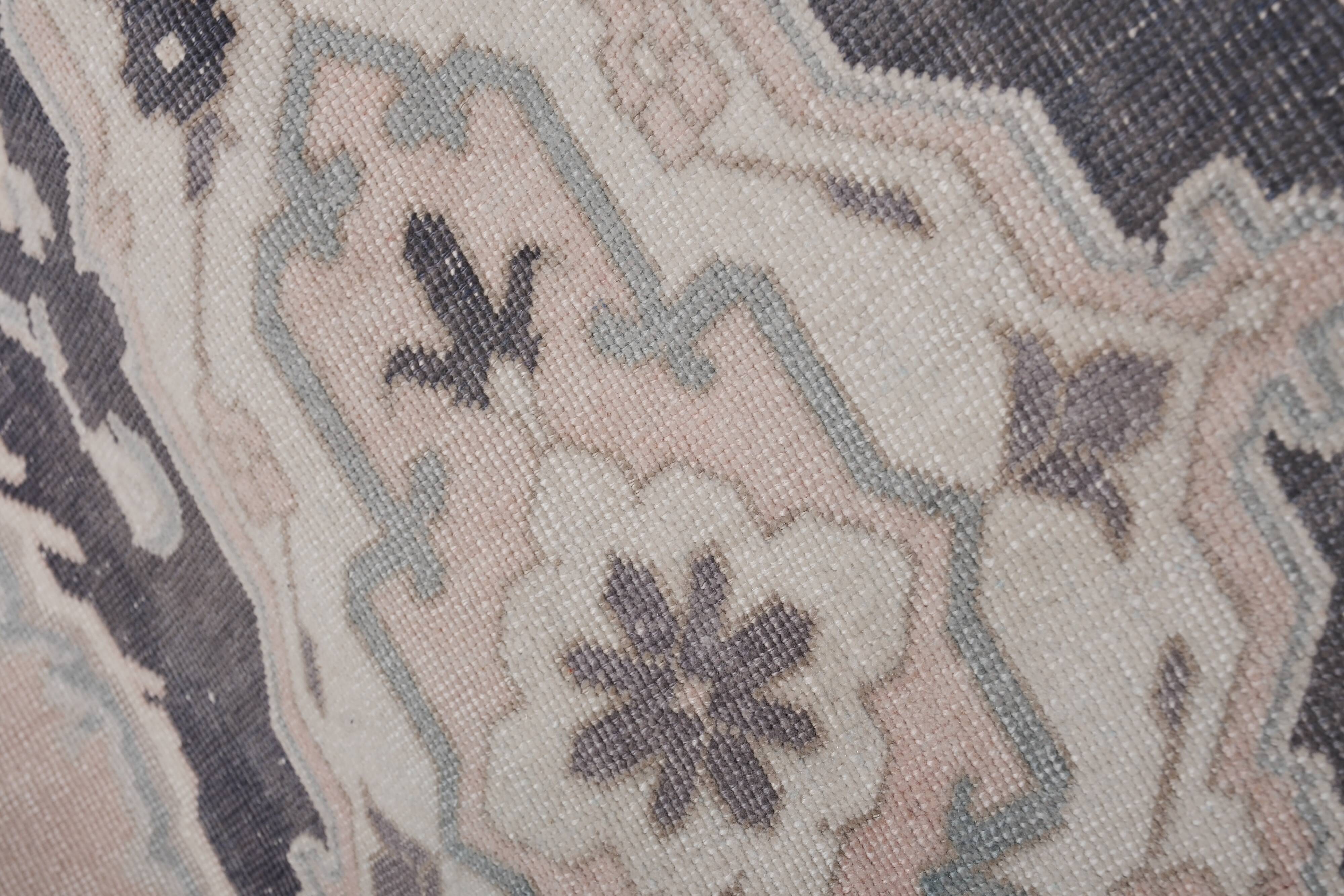 Vintage Turkish Oushak Rug Handwoven 98x680 cm