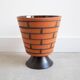 Vintage terracotta ceramic diabolo planter / flower pot