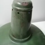 Antique factory or workshop enamelled green matte lampshade