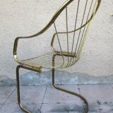 70s gold metal armchair