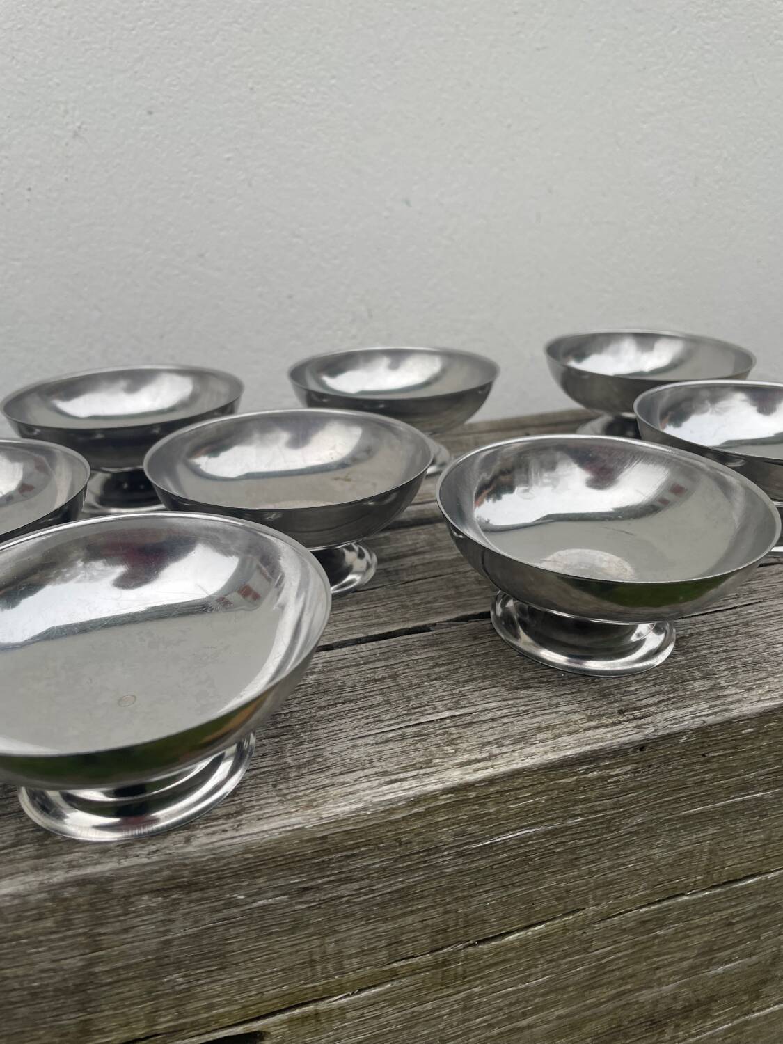 12 stainless steel cups 1970