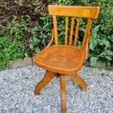 Vintage wood swivel office chair