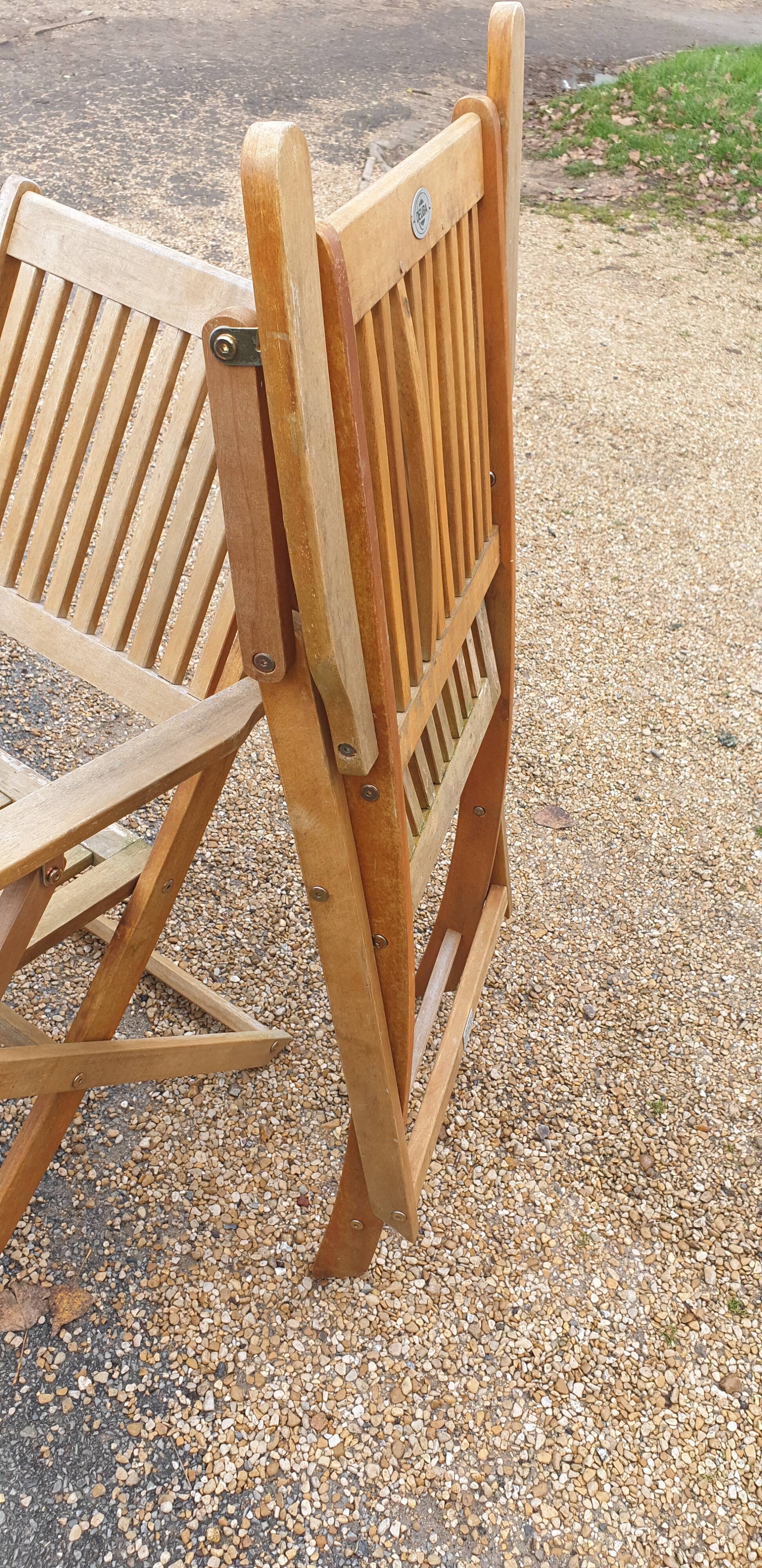 Teak garden armchairs