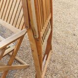 Teak garden armchairs