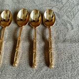 6 small gold-plated mocha spoons