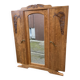 Mid-century vintage Scandinavian 1950s Parisian Art Deco wooden wardrobe