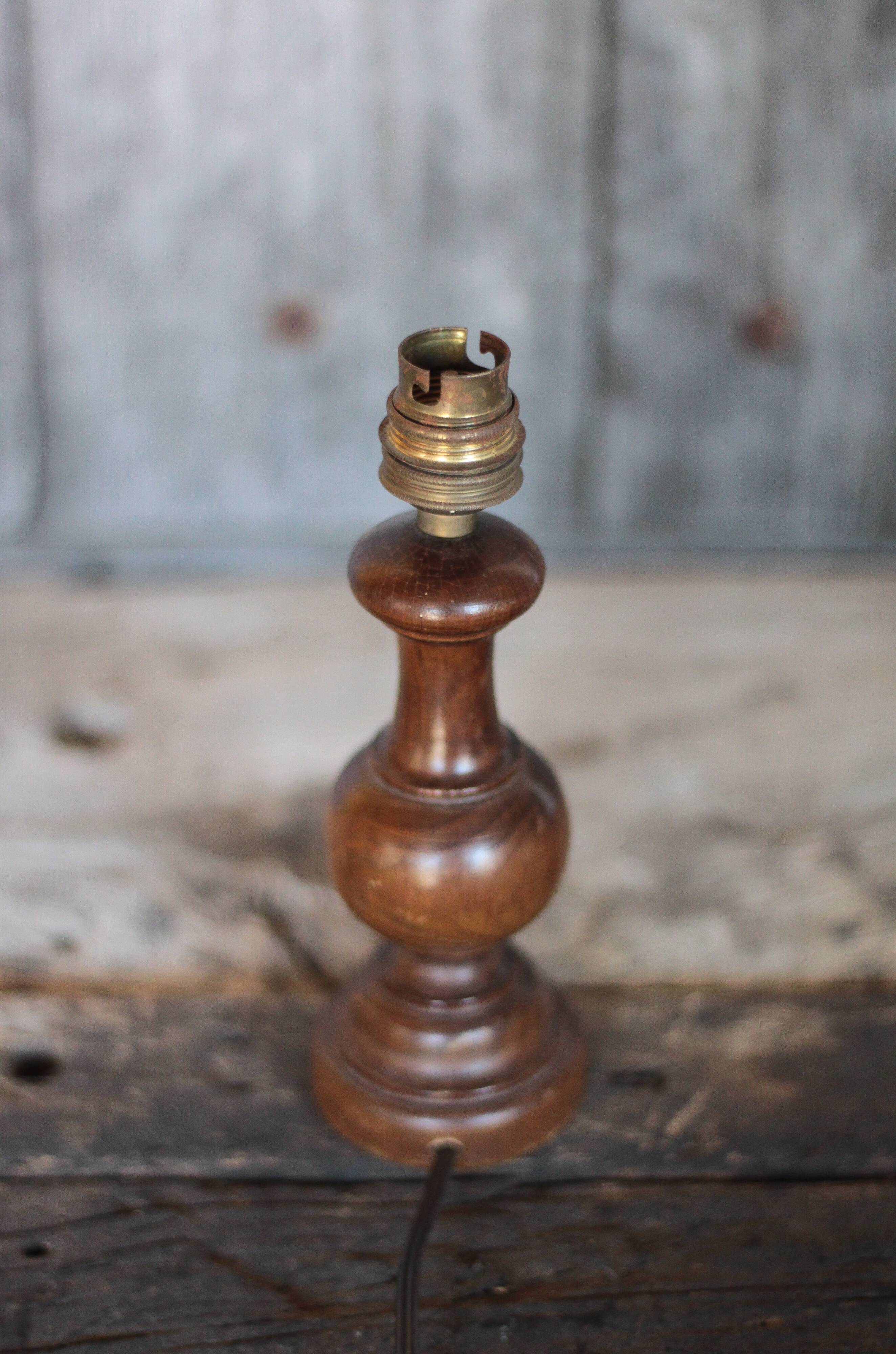 wood lamp, vintage wooden lamp base, table lamp, living room lamp