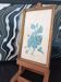 Tableau décoratif Fleurs bleues vintage avec cadre doré