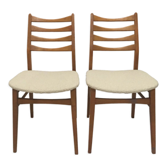 Pair of curly reupholstered chairs