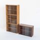 Set of 4 vintage CD shelves with glass doors, France 1990