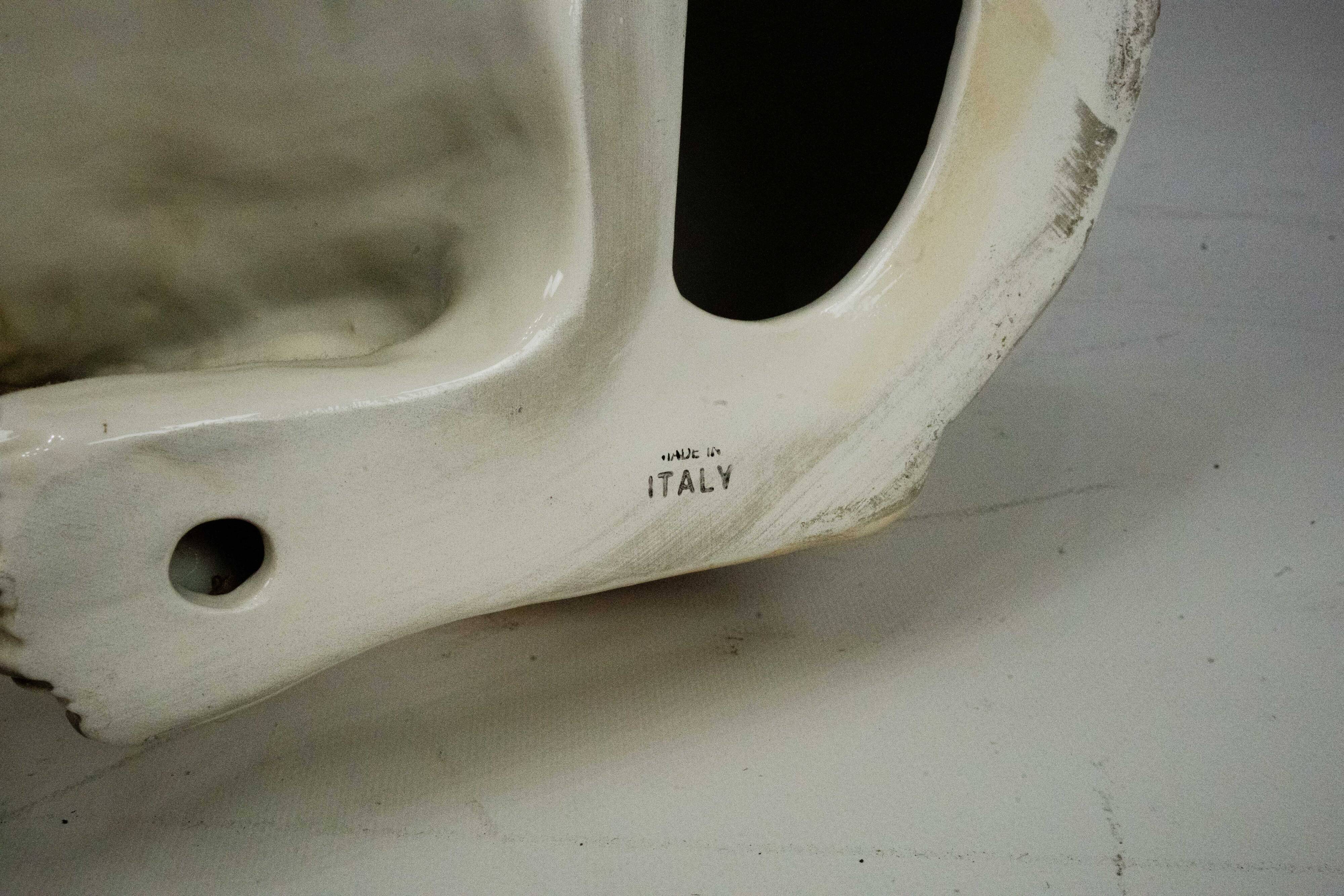 Large Italian Ceramic Sitting Collie Dog Sculpture, 1970s