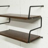 Zigzag string shelf 2 black ladders 2 teak shelves 1950 Width 47.5cm