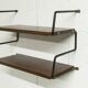 Zigzag string shelf 2 black ladders 2 teak shelves 1950 Width 47.5cm