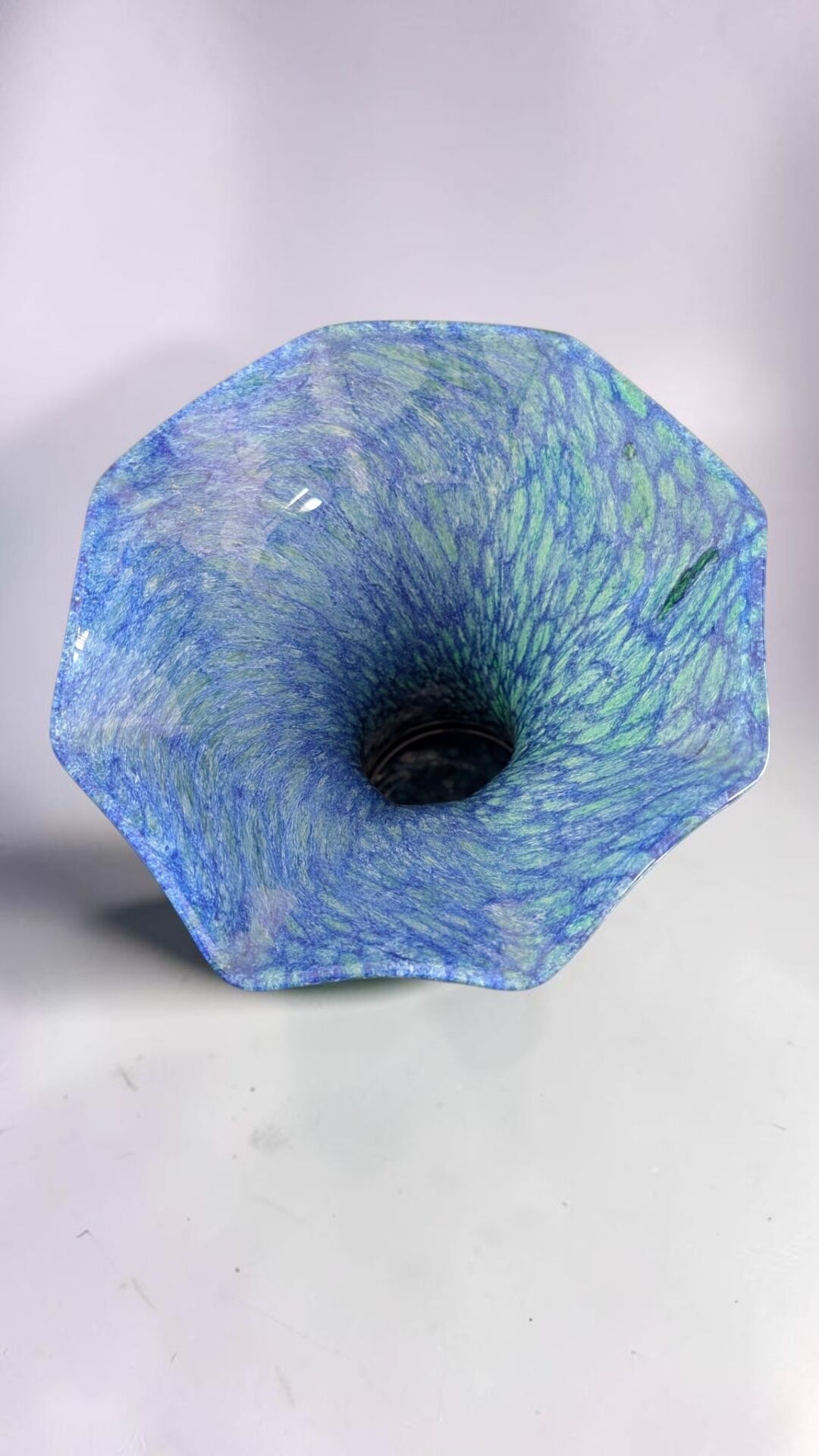 Grand vase en verre soufflé style La Rochère – 30 cm