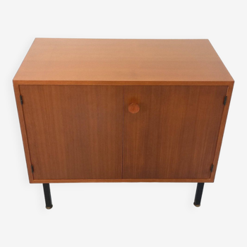 Petite enfilade meuble de rangement vintage style scandinave moderniste en teck des années 60